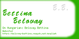 bettina belovay business card